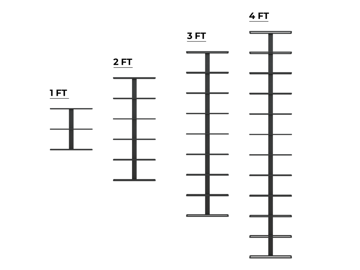 Ultra Wine Racks Max Reveal Label-Out Wall Rails Metal Wine Rack (1–4 ft)