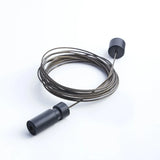 Blue Grouse 20-foot float cable with matte black end fittings, coiled