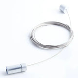 Blue Grouse 20-foot float cable in stainless steel with polished end fittings, coiled
