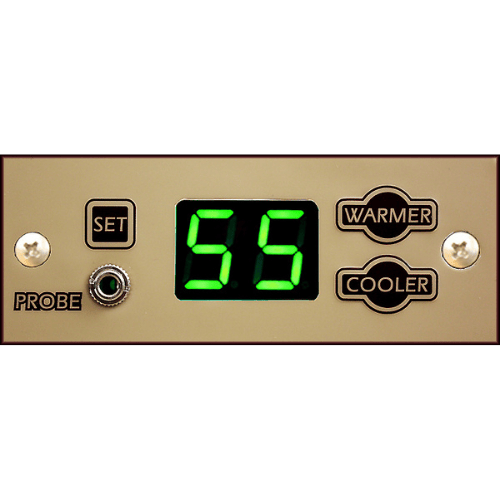 Breezaire Sentry III controller faceplate showing 55 on a green display