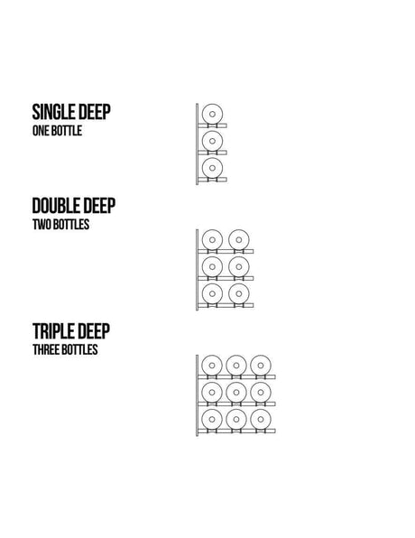 Ultra Wine Racks HZ Wall Rails - 2FT Metal Wine Racks (6 to 18 Bottles)