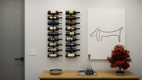 Ultra Wine Racks Max Reveal Label-Out Wall Rails Metal Wine Rack (1–4 ft)