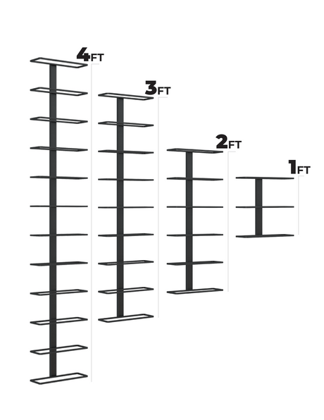 Ultra Wine Racks Max Reveal Label-Out Wall Rails Metal Wine Rack (1–4 ft)