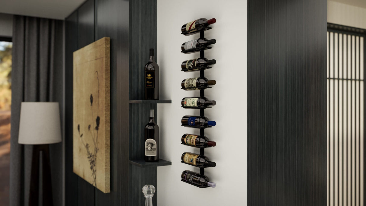 Ultra Wine Racks Max Reveal Label-Out Wall Rails Metal Wine Rack (1–4 ft)