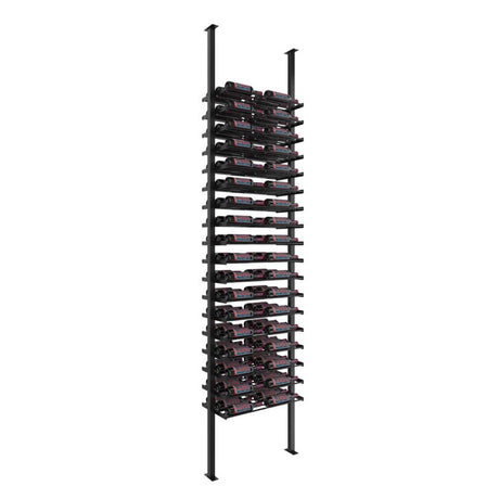 VintageView Evolution 108 Bottles Low Profile Ultra Slim Floor-to-Ceiling Wine Rack LP-FCP-KIT-2C-3-K