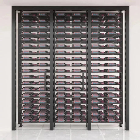 VintageView Evolution 72 Bottles Low Profile Ultra Slim Floor-to-Ceiling Wine Rack LP-FCP-KIT-2C-2-K