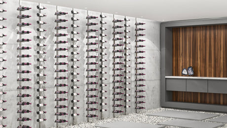 VintageView Vino Series Pins 40 bottles Floating Wine Rack Frame Kit,Single Sided Floor-to-Ceiling VP-FCP-KIT-2