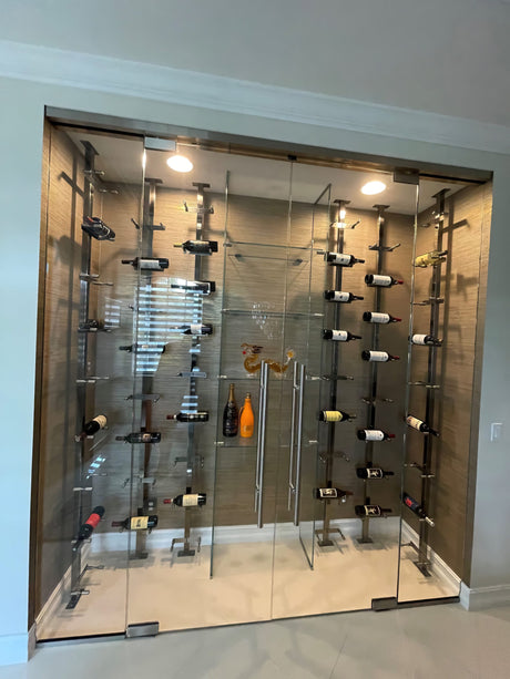 VintageView Vino Series Pins 40 bottles Floating Wine Rack Frame Kit,Single Sided Floor-to-Ceiling VP-FCP-KIT-2