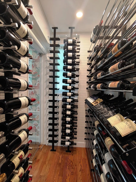 VintageView Vino Series Pins 40 bottles Floating Wine Rack Frame Kit,Single Sided Floor-to-Ceiling VP-FCP-KIT-2