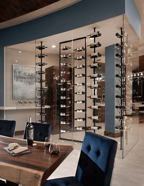 VintageView Vino Series Pins 40 bottles Floating Wine Rack Frame Kit,Single Sided Floor-to-Ceiling VP-FCP-KIT-2