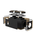 Exploded view of the insulation kit around a ceiling-mount unit