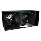 Cutaway of the Mini ceiling unit showing blower wheel, coil and refrigerant tubing