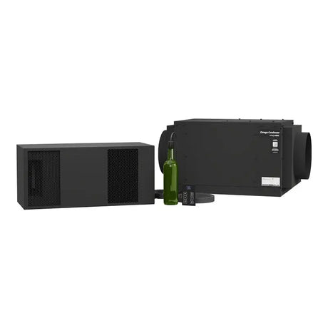 WhisperKOOL Mini Ceiling Mount OMEGA 110V: slim ceiling evaporator, Omega condenser, controller and bottle probe